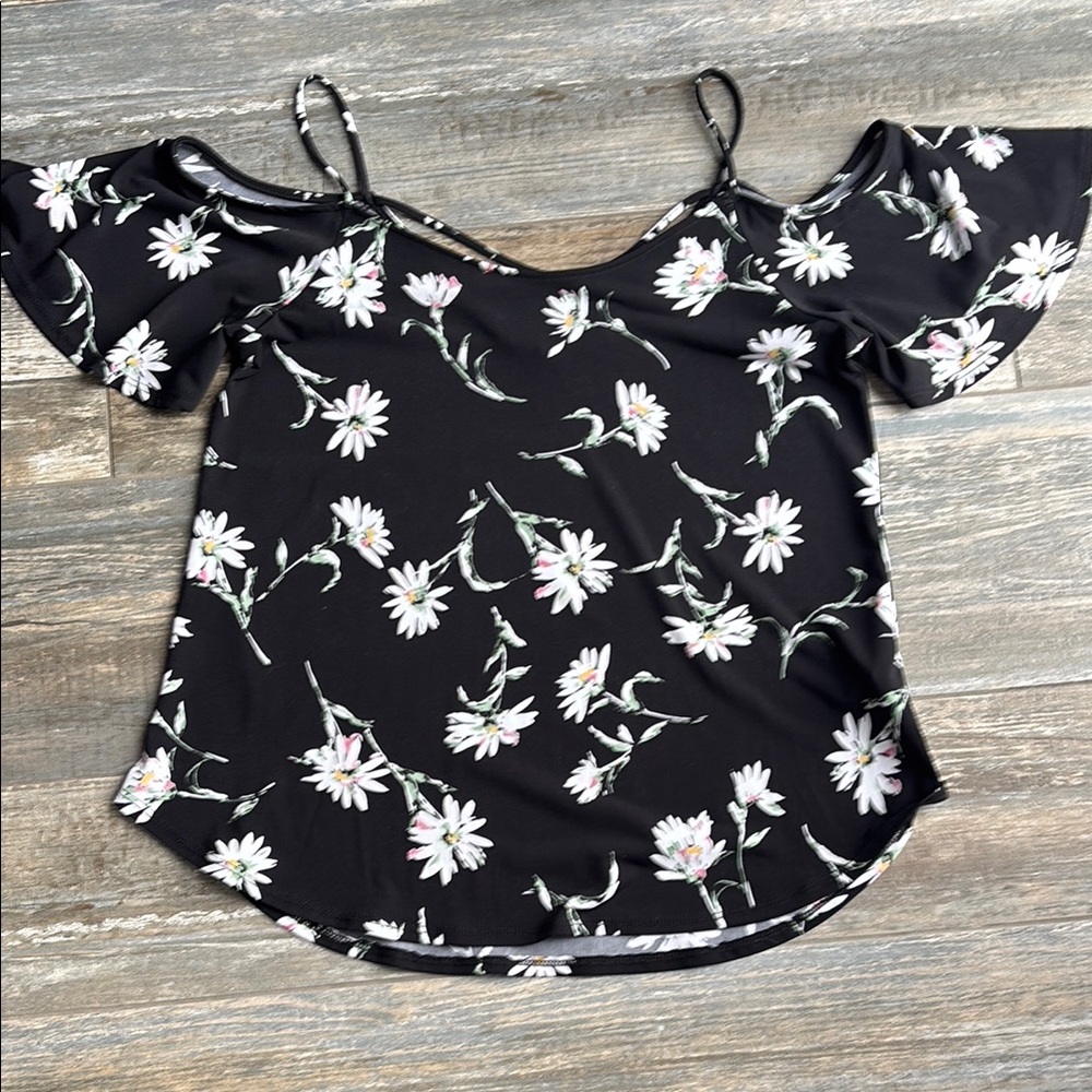 Floral Black Women's Top